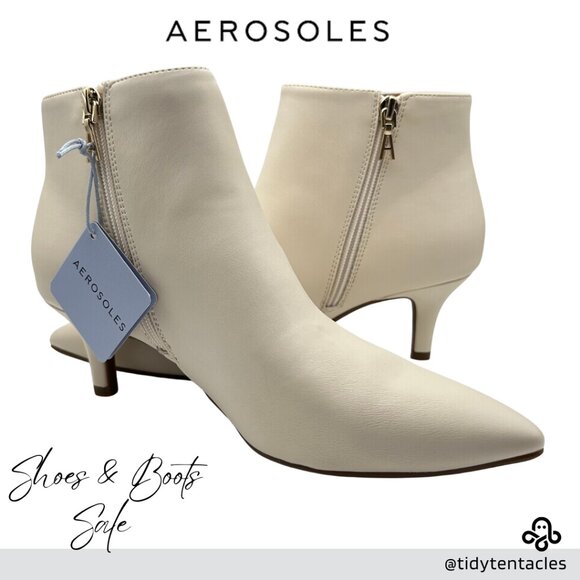 NEW Edith Ankle Boots - Booties Women's Size 8 in Eggnog/Ivory - Picture 5 of 6